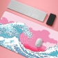 Eco-friendly Sea Waves Japanese Style Mouse Pad 4mm Thickness for Gaming Keyboard Anti-slip Rubber Base Desk Mat